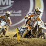 Husqvarna JM Racing Team on stage in Qatar